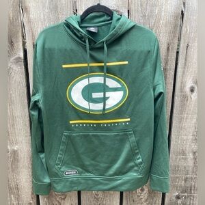 Men's Green Bay Packers Hoodie Green Yellow Combine Training Logo M NFL Rodgers
